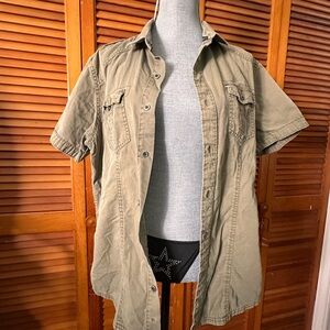 Rock & Republic Light Green Utility Button-Up Shirt